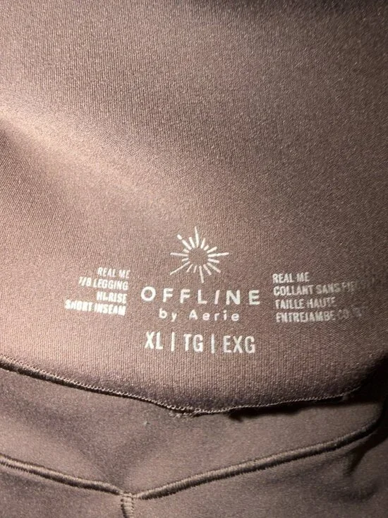 Offline Aerie Real Me Leggings XL High Rise 7/8 Short Inseam Brown - Picture 3 of 6